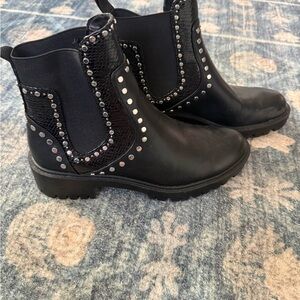 Zara Black Studded Combat Boots